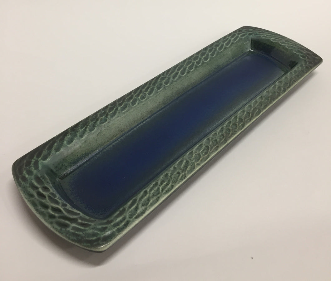 Narrow Dimpled Tray Green