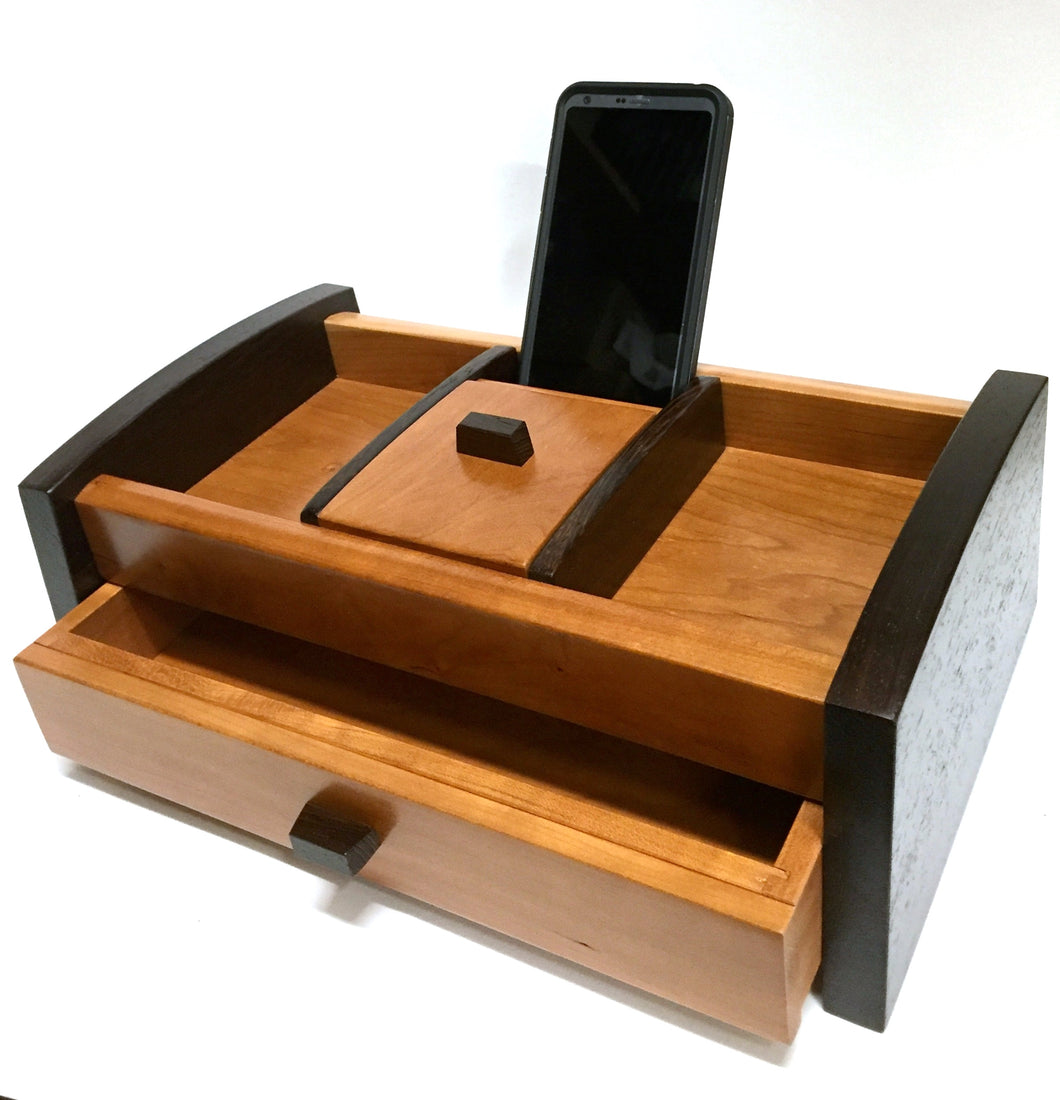 Desktop Valet With Drawer and Phone Holder