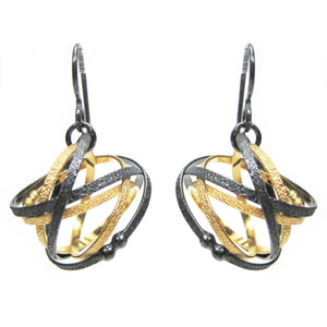 Mobius Sterling Silver and 22K Gold Vermeil Drop Earrings