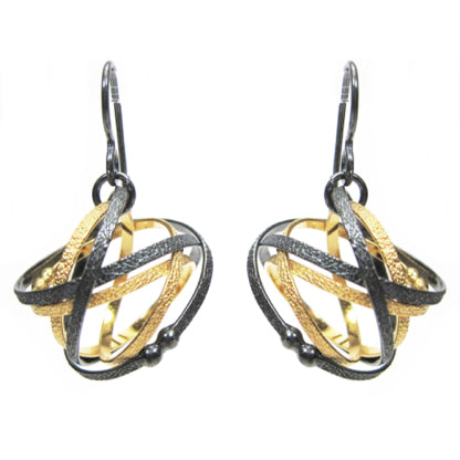 Mobius Sterling Silver and 22K Gold Vermeil Drop Earrings
