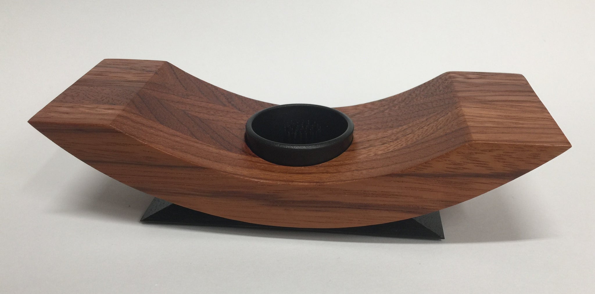 Ikebana Wood Wide Curve Vase