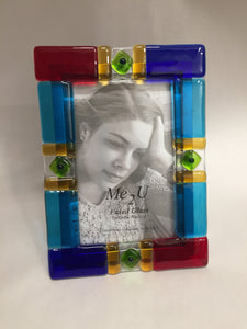 Fused Glass Carnival Frame For 4X6 Picture