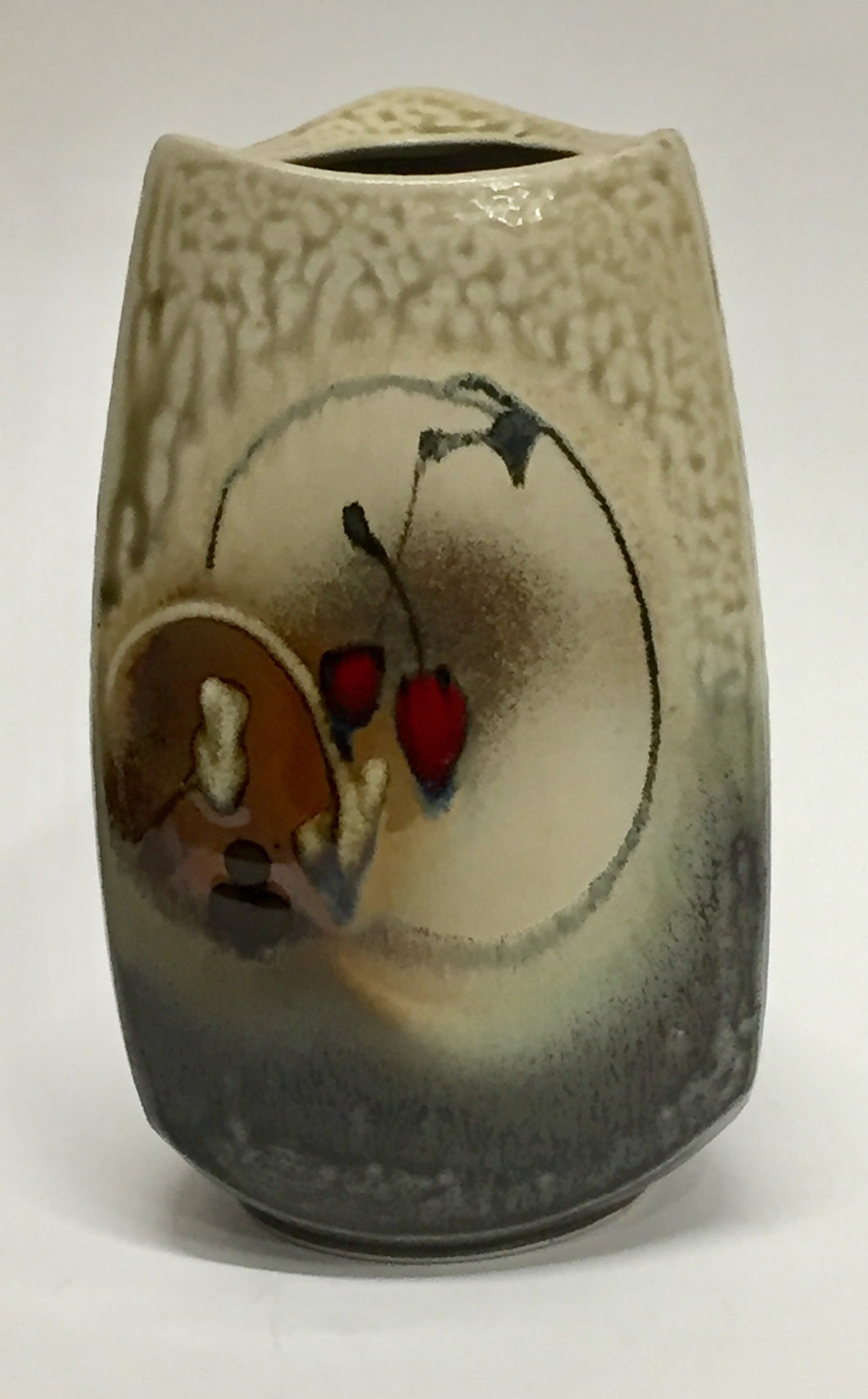 Triangular Vase with Green Ash Glaze
