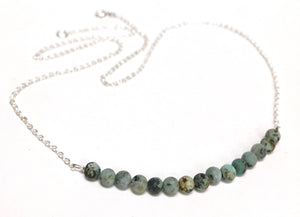 Necklace Sterling Silver Chain With Turquoise Beads