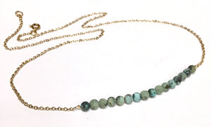 Turquoise Necklace With Goldfilled Chain