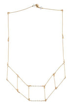 Load image into Gallery viewer, Flexible 5 Square Necklace With Pearl and Gold Fill