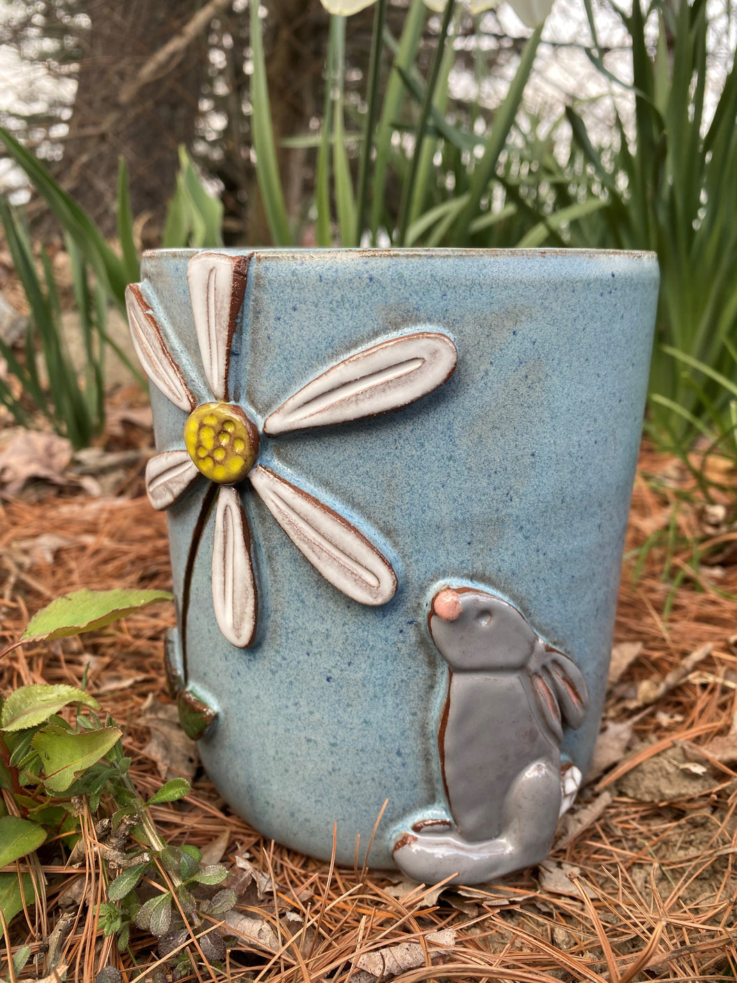 Utensil Holder, Bunny Daisy