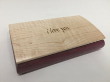 Load image into Gallery viewer, Wood Box With I Love You Engraved in Top