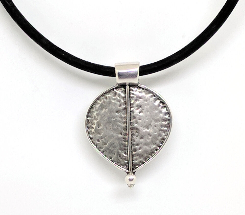 Cork Necklace With Large Leaf Pendant