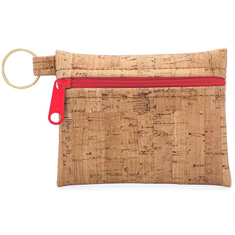 Be Organized Print Key Chain Zip Pouch with Red Zip