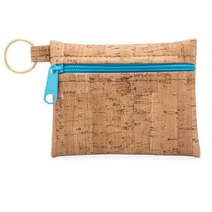 Be Organized Print Key Chain Zip Pouch with Aqua Zip