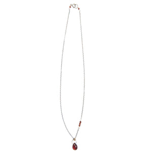 Garnet Asymmetrical Drop Necklace