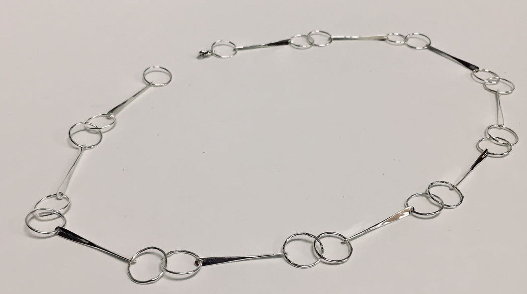 Necklace Sterling Silver Circle Bar Links