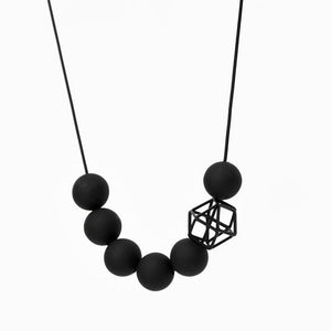 Hex Hex Necklace With Matte Black Beads