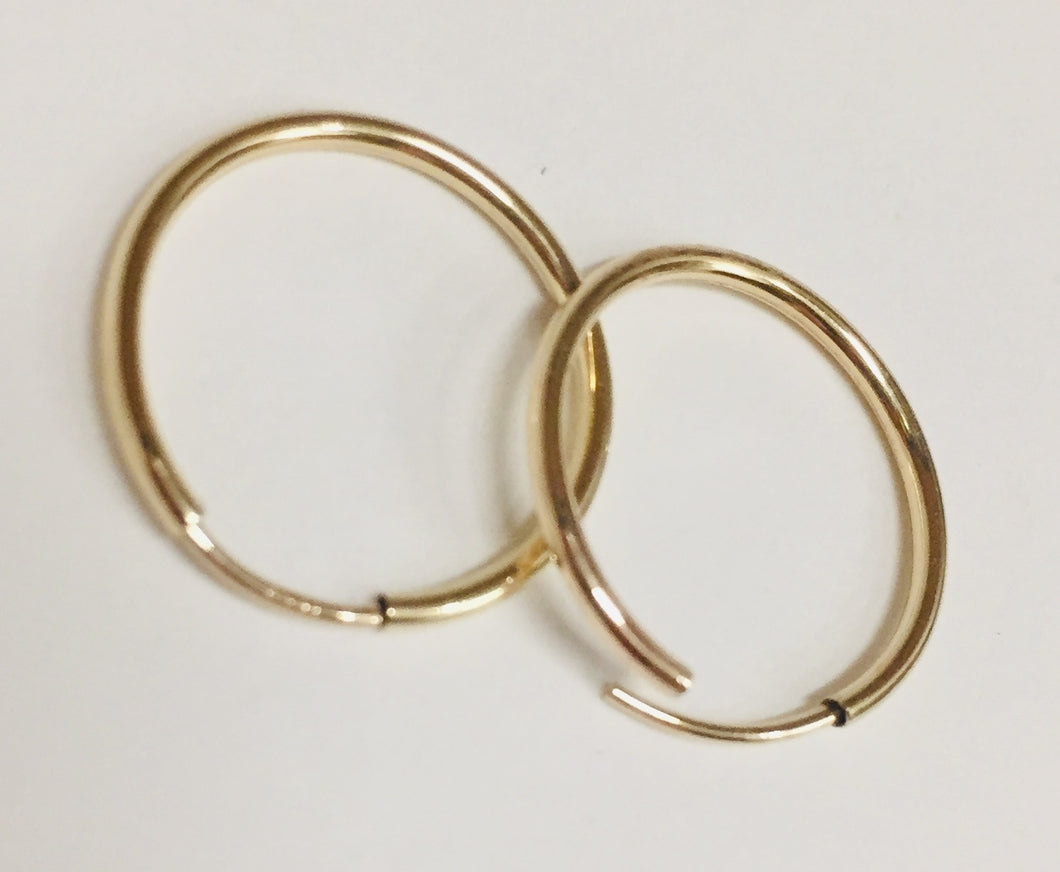 Earrings, Gold Filled Hoops