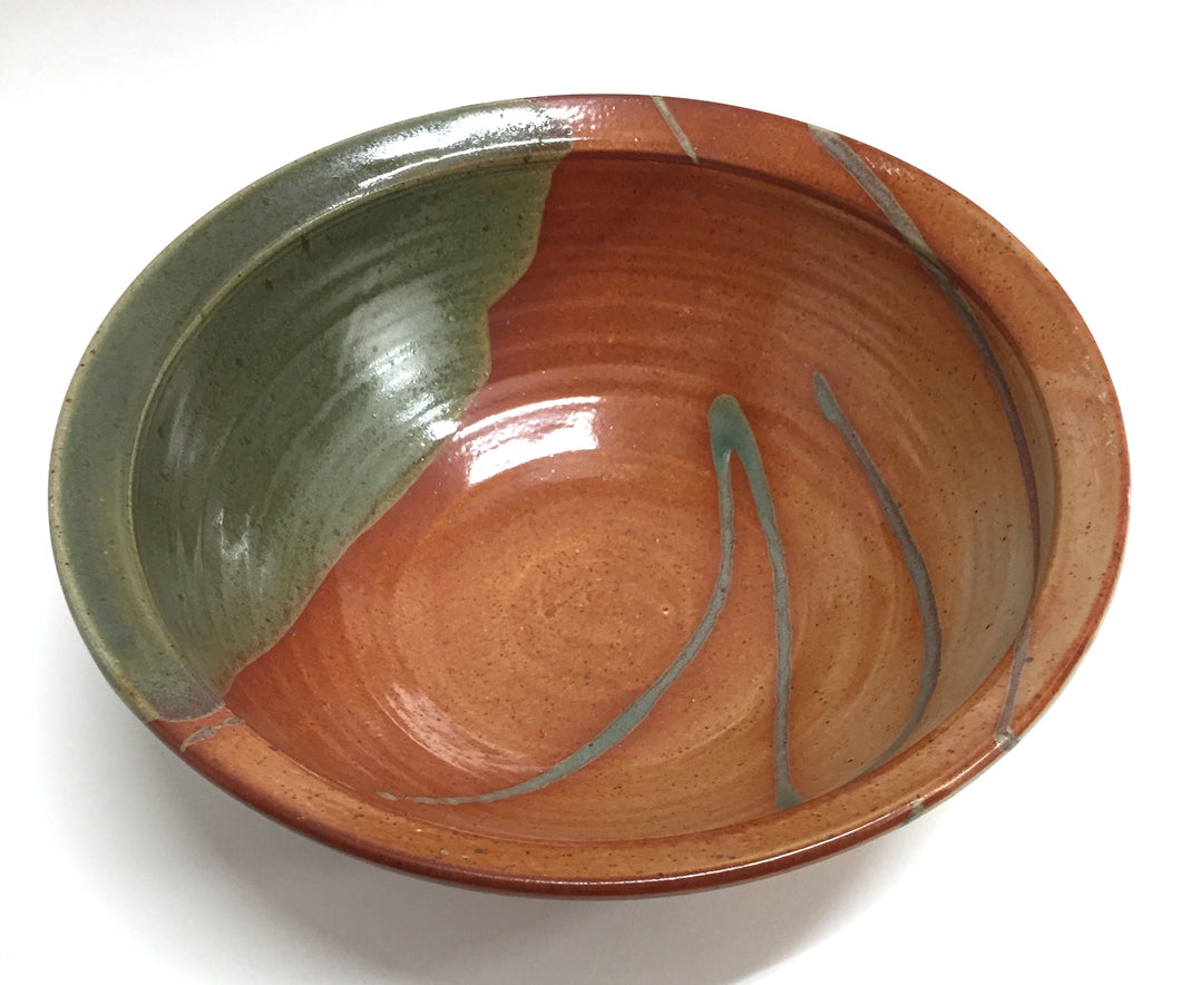 Serving Bowl Rust and Green