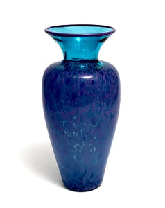 Aqua Vase With Lavender Spots
