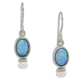 Oval Opal and Pearl Earring