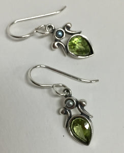 Earrings Sterling Silver With Peridot