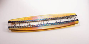 Long Elegant Amber Glass Tray