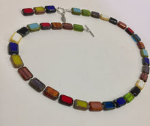 Load image into Gallery viewer, Glass Bead Necklace Trilogy Rainbow