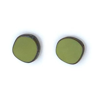Full Circle Small Stud Glass Earring in Avocado