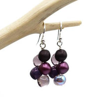 Load image into Gallery viewer, Bubble Glass Earring in Purple, Amethyst and Plum