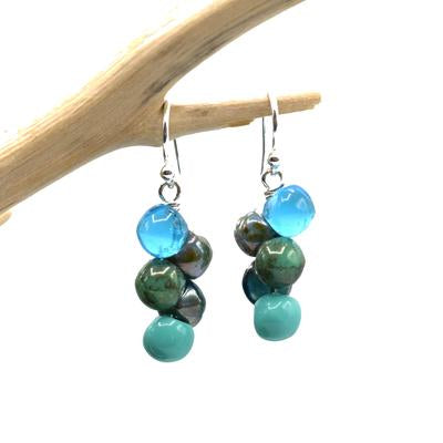Glass Bubble Earring in Turquoise