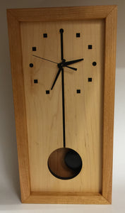 Clock, Tall Box Cherry Sq/Circle Maple