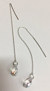 Earrings Sterling Threader with Crystal