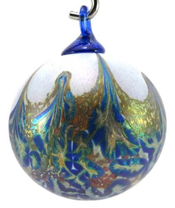 Alchemy Orb Ornament in Regal White and Blue