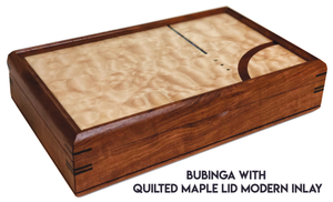 Lg Valet Rosewd Figured Maple Lid Inlay