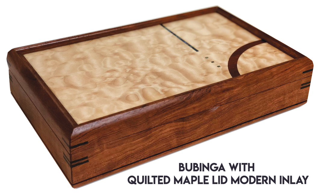 Lg Valet Rosewd Figured Maple Lid Inlay