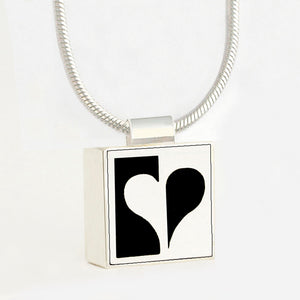 Black Heart Pendant With 18" Chain