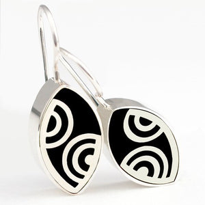 Sterling Silver Black Resin Earrings