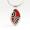 Silver Red and Black Elliptical Necklace