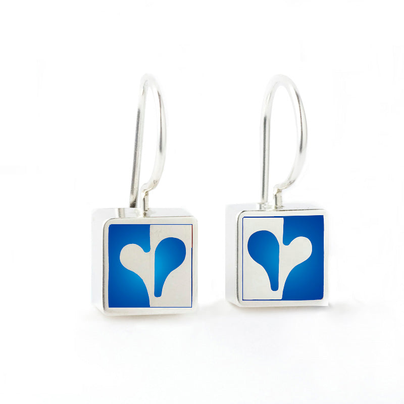 Mini Blue Heart Earrings