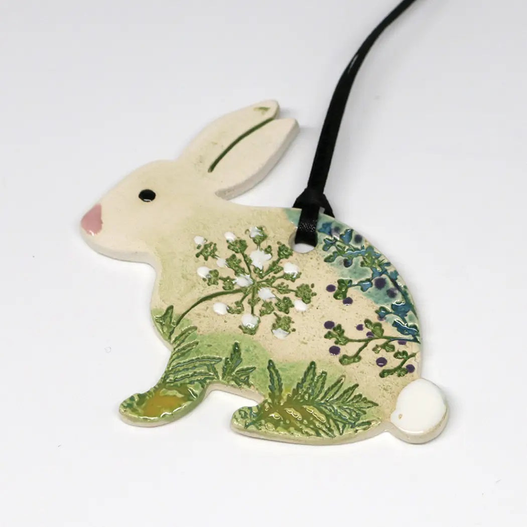 Orn, Hanging Bunny Floral
