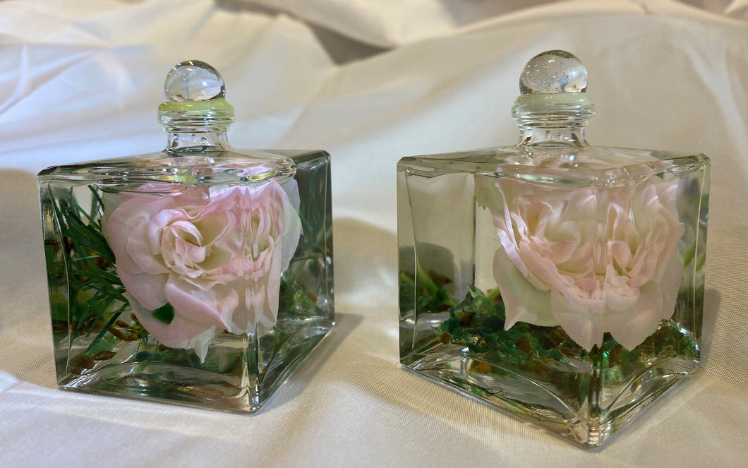 Pink Rose Oil Candle Cube
