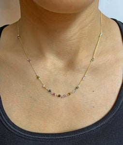 Little Rondelle Necklace With Tourmaline