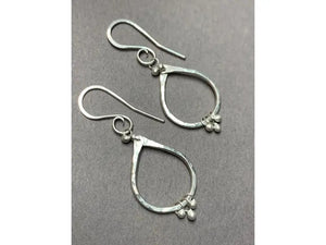 Silver Petal Drop Earring