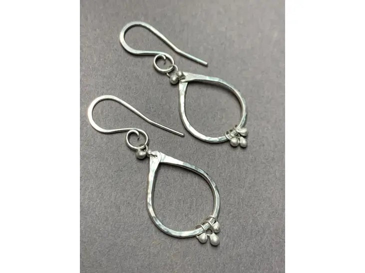 Silver Petal Drop Earring