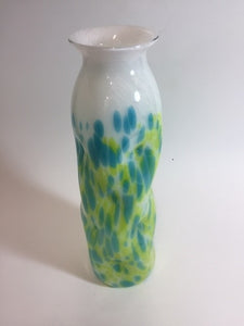 Large Dimpled Vase, Aqua/Chart Teal