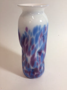 Large Dimpled Vase, Mar Blue/Red Amet