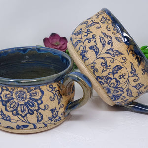 Soup bowl, Rustic Victorian Blue Floral