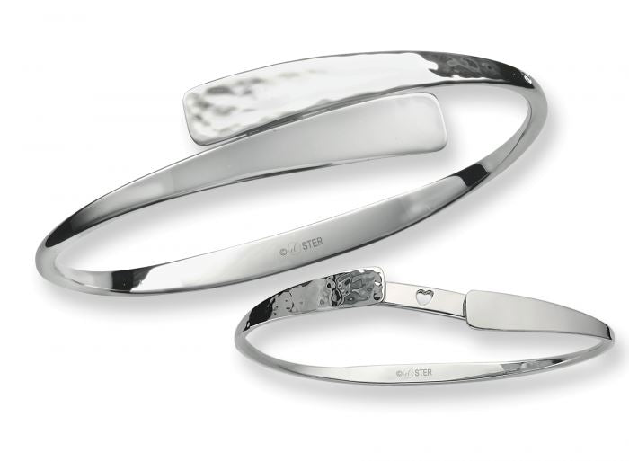 Secret Heart, Shimmering Hammered-Sterling Silver Bracelet