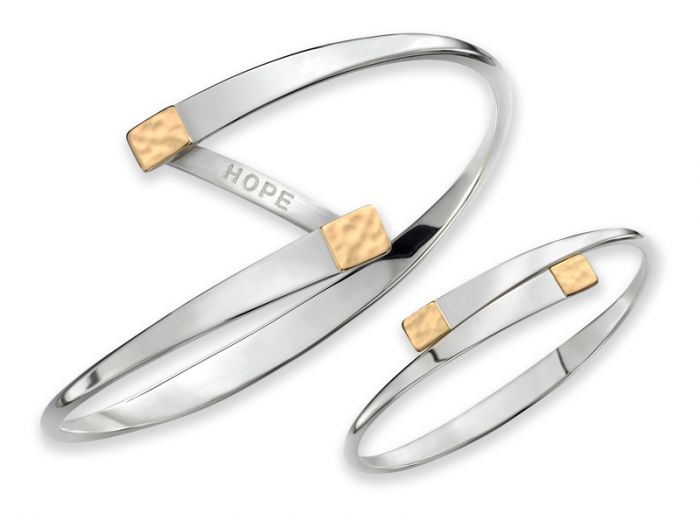 Sterling Silver 14K Hope Bracelet