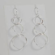Sterling Silver 3 Circle Wire Earing
