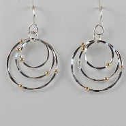 Sterling Silver Earring With Tiny Gold Filled Beads