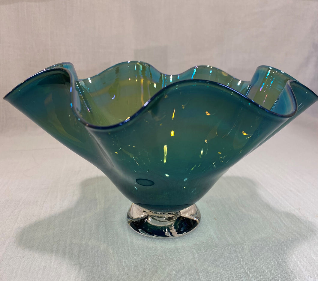 Fluted Metallic Glass Bowl